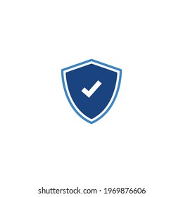 Shield with check mark flat icon vector for computer, web and mobile apps 