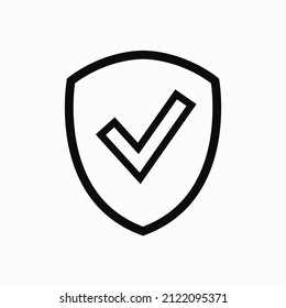 Shield check mark flat icon. Vector clipart illustration