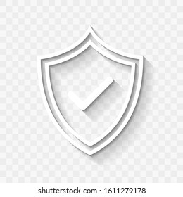 Shield Check Mark Flat Style Icon