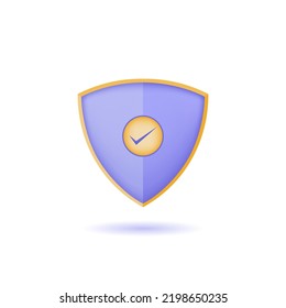 Icono de marca de protección. Ilustración vectorial 3d. Seguridad, icono garantizado.