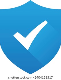 Shield check mark icon. Shield with a checkmark in the middle Protection icon. Security shield protected icon. 