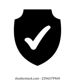 Shield check mark icon color editable on white background