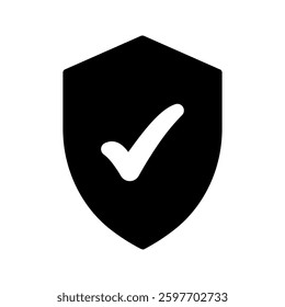Shield check mark icon color editable on white background