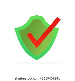 Shield check mark icon, colored flat vector. Modern and minimalist design.