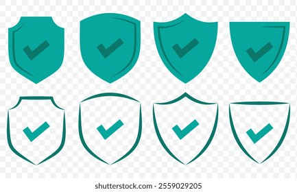Shield check mark. Shield icon. check concept line icon. Simple element illustration. check concept outline symbol design. eps 10.