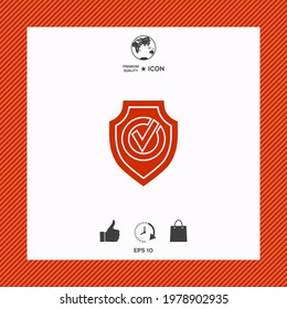 Shield with Check mark icon, elements for your design