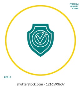 Shield with Check mark icon. Graphic elements for your design