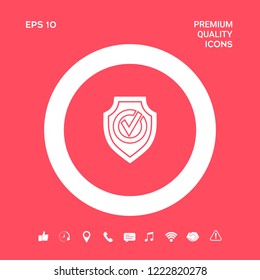 Shield with Check mark icon. Graphic elements for your design