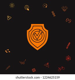 Shield with Check mark icon. Graphic elements for your design