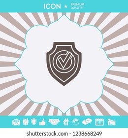 Shield with Check mark icon. Graphic elements for your design