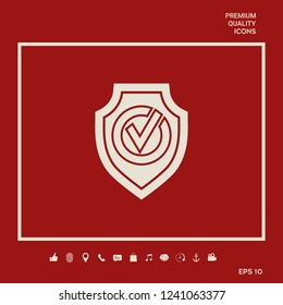 Shield with Check mark icon. Graphic elements for your design