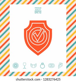 Shield with Check mark icon. Graphic elements for your design