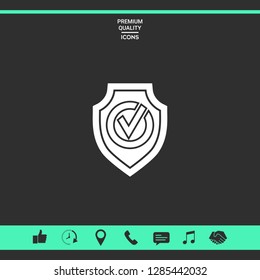 Shield with Check mark icon. Graphic elements for your design