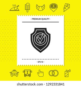 Shield with Check mark icon. Graphic elements for your design