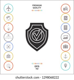 Shield with Check mark icon. Graphic elements for your design