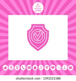 Shield with Check mark icon. Graphic elements for your design