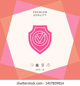 Shield with Check mark icon. Graphic elements for your design