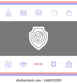 Shield with Check mark icon. Graphic elements for your design