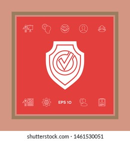 Shield with Check mark icon. Graphic elements for your design