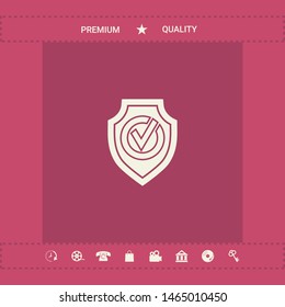 Shield with Check mark icon. Graphic elements for your design