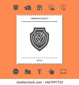 Shield with Check mark icon. Graphic elements for your design