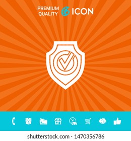 Shield with Check mark icon. Graphic elements for your design