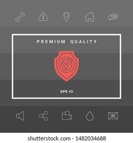 Shield with Check mark icon. Graphic elements for your design