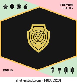 Shield with Check mark icon. Graphic elements for your design