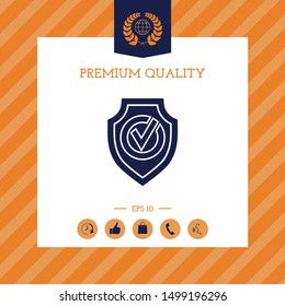 Shield with Check mark icon. Graphic elements for your design
