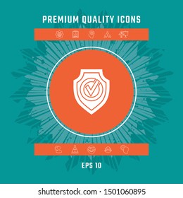 Shield with Check mark icon. Graphic elements for your design