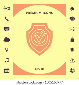 Shield with Check mark icon. Graphic elements for your design