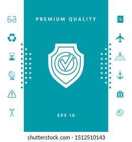 Shield with Check mark icon. Graphic elements for your design