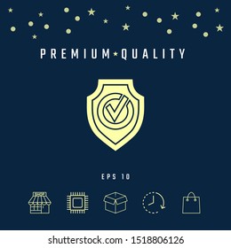 Shield with Check mark icon. Graphic elements for your design