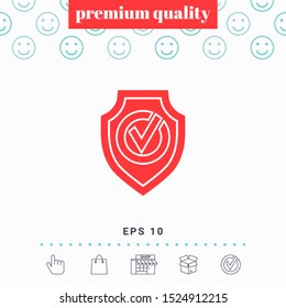 Shield with Check mark icon. Graphic elements for your design