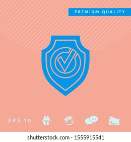 Shield with Check mark icon. Graphic elements for your design