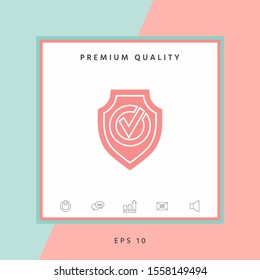 Shield with Check mark icon. Graphic elements for your design