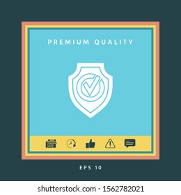 Shield with Check mark icon. Graphic elements for your design