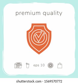 Shield with Check mark icon. Graphic elements for your design