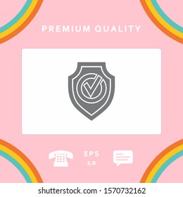 Shield with Check mark icon. Graphic elements for your design