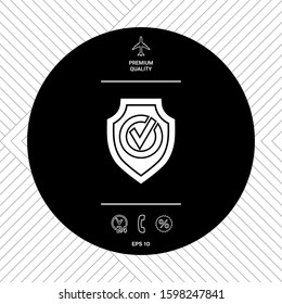 Shield with Check mark icon. Graphic elements for your design