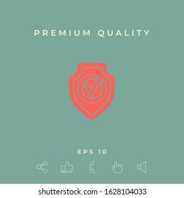 Shield with Check mark icon. Graphic elements for your design