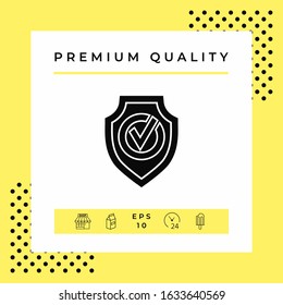 Shield with Check mark icon. Graphic elements for your design