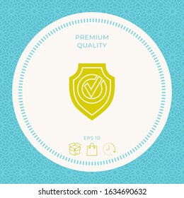 Shield with Check mark icon. Graphic elements for your design