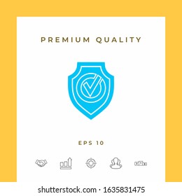 Shield with Check mark icon. Graphic elements for your design