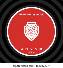 Shield with Check mark icon. Graphic elements for your design