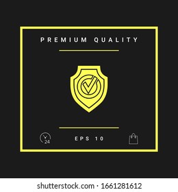 Shield with Check mark icon. Graphic elements for your design