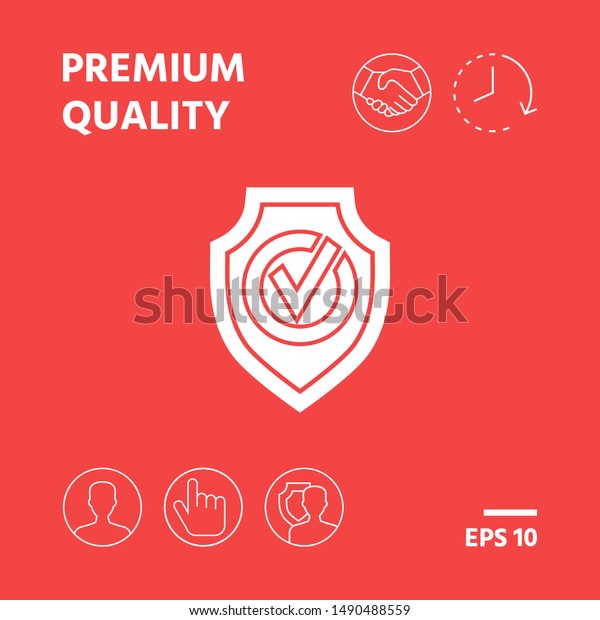 Shield Check Mark Icon Graphic Elements Stock Vector Royalty Free