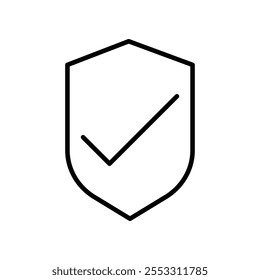 Shield check mark icon isolated on white background