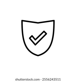 Shield check mark icon logo design. Protection approve sign. Insurance icon