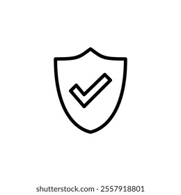 Shield check mark icon logo design. Protection approve sign. Insurance icon